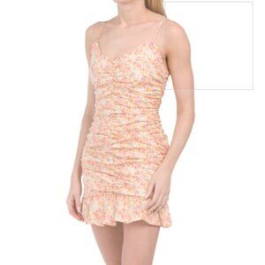 NWOT SZ MED LUSH Sleeveless Ruched Floral Mini Dres